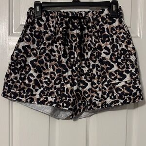 Women’s Leopard Print Shorts with Front & Back Pockets, Size S, Smoke Free Home